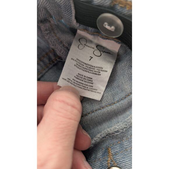 Jessica Simpson Girls Olivia Wide Leg Jeans Sz 7Adjustable waist Light Wash Y2K - Picture 6 of 8